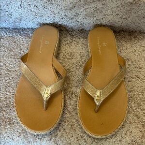 Tommy Bahama Gold Flip Flop Sandals